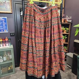 VINTAGE CHAUS Paisley Pleated Skirt 12